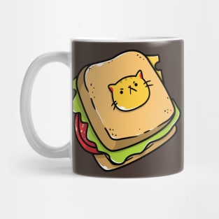 angry cat sandwich Mug